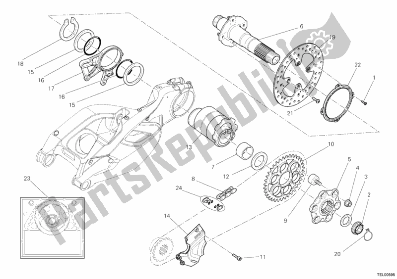 Toutes les pièces pour le Moyeu, Roue Arrière du Ducati Multistrada 1200 ABS USA 2011